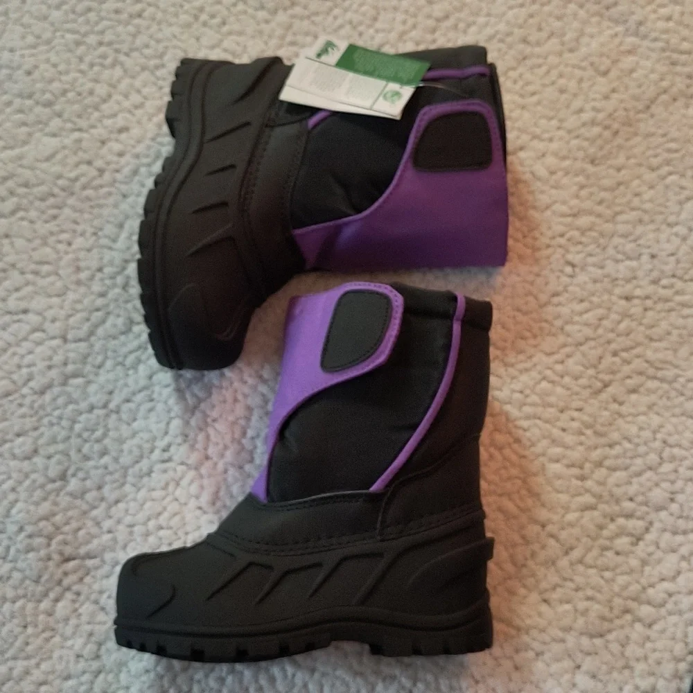 NWT Child's Purple/Black Itasca Snow Cat Winter Boots Size 12
